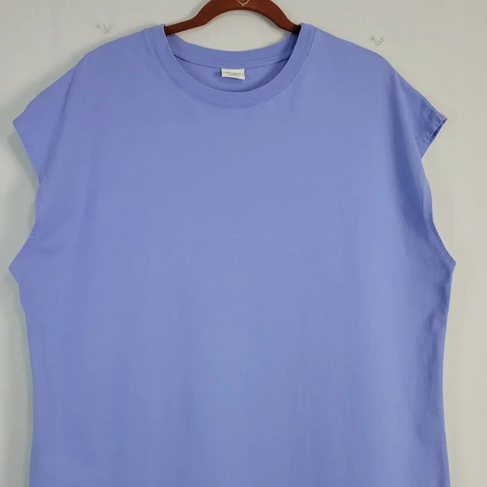 Abercrombie & Fitch Crew Neck Maxi T-Shirt Dress size XLP Blue Cotton Minimalist